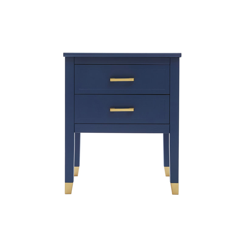 Cormac 50cm W Solid + Manufactured Wood Bedside Table, Navy