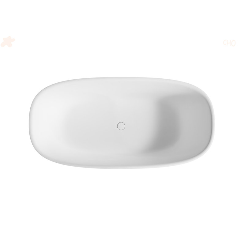 71 Inch Freestanding Solid Surface Soaking Bathtub