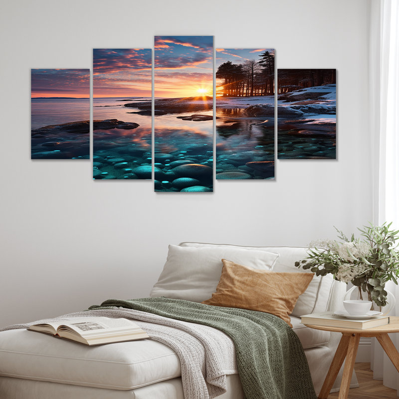 Rushton - Ensemble de 5 décorations murales plage et océan