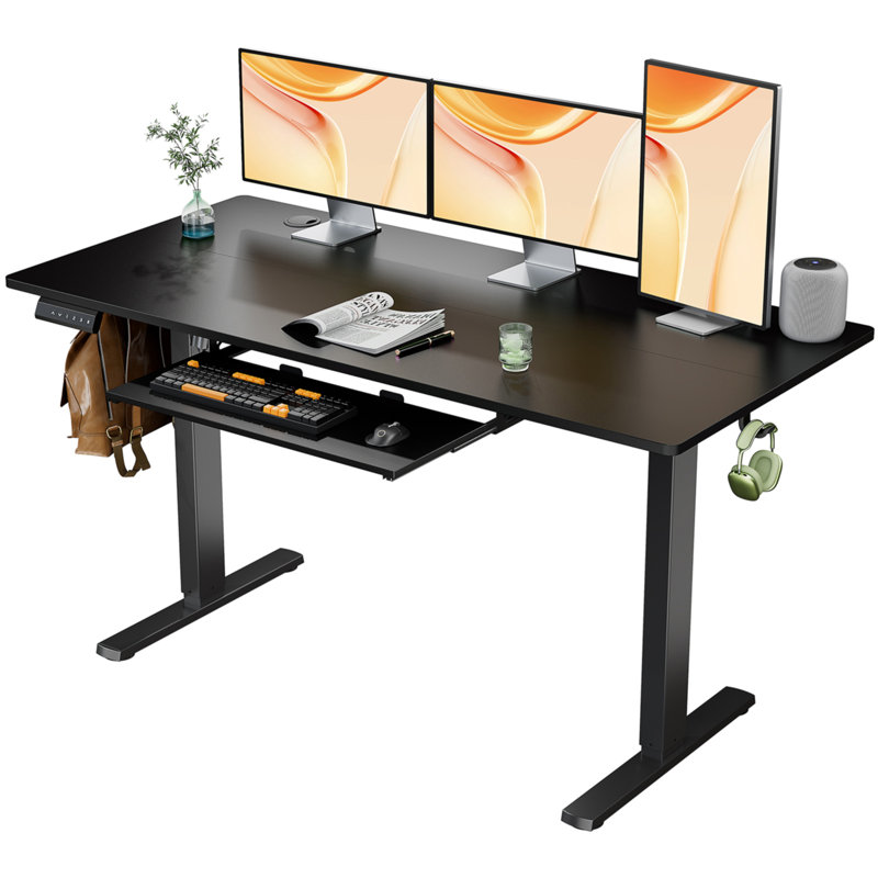 Bureau debout à hauteur ajustable Marche, H 46 po x l 55 po x P 23 po, Noir