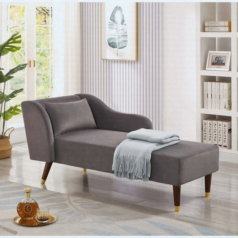 Revêtement en velours de chaise longue Modern, Grey