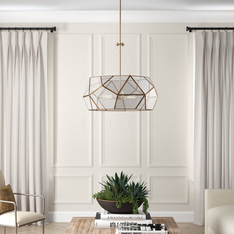 Alexander Chandelier, 28.5" H x 24" W x 24" D, Aged Brass, 5