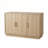 46.6" Modern 3 Door Storage Cabinet, Light Oak Sideboard Buffet Cabinet With Gold Handles, Large Fluted Wood Accent Credenza For Dining Room, Living Room, Coffee Bar-1608669747