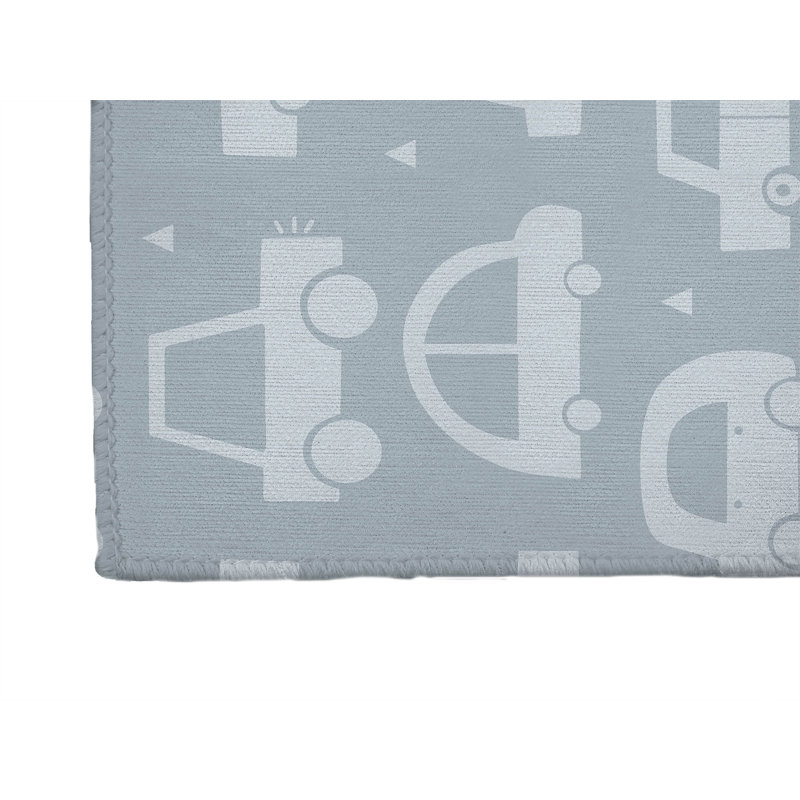 Driveway Colorized Kids Play Mat, Slate Blue/Ivory, Rectangle 3' x 5'