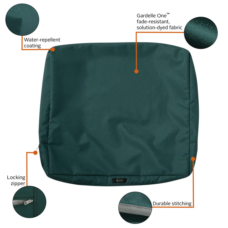 Jaylon Outdoor Dining Chair Cushion Cover, Mallard Green, 21" W x 20" D