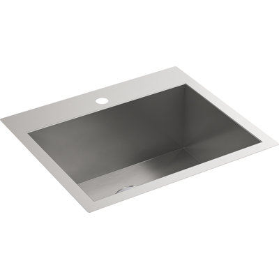 Évier de cuisine à cuve simple avec trou de robinet simple au-dessus du support Vault
