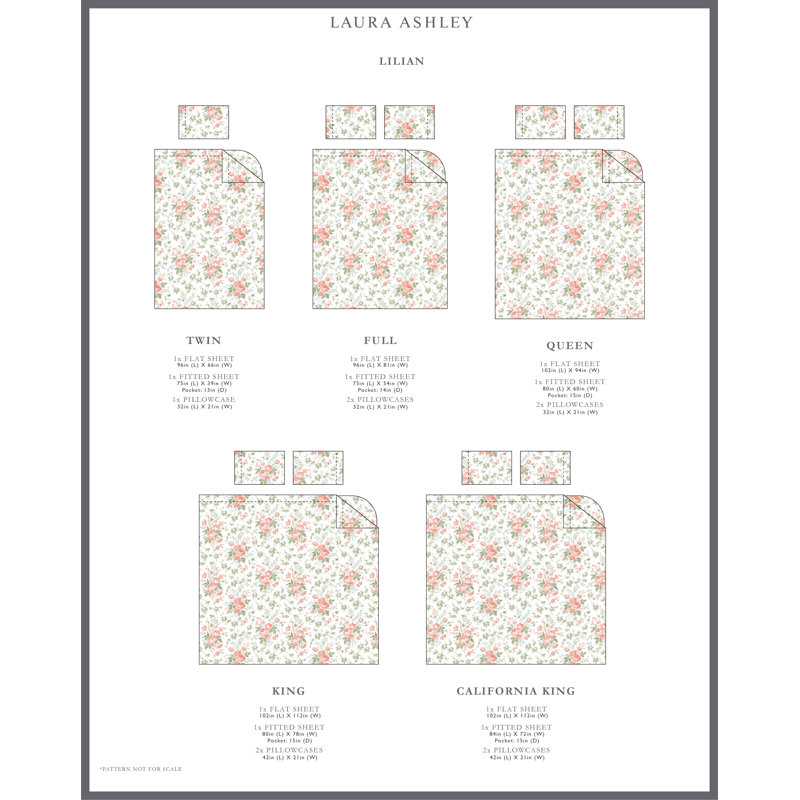 Lilian Blue Floral Cotton Queen Sheet Set