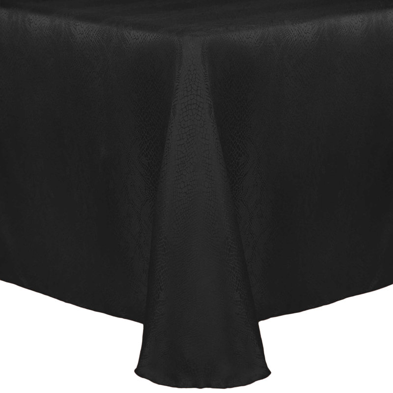 Ultimate Textile Satin-Stripe Tablecloth, Black, 1, 70" W x 144" L Oval