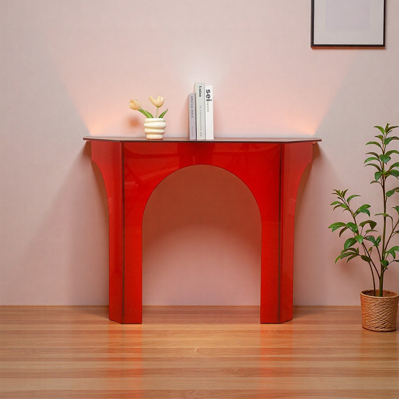 Console ArcAcrylique, H 33,46 po x l 39,37 po x P 11,02 po, Rouge