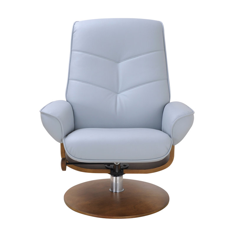 Keanna Manual Swivel Standard Recliner with Ottoman - 360° Swivel, 133° Recline