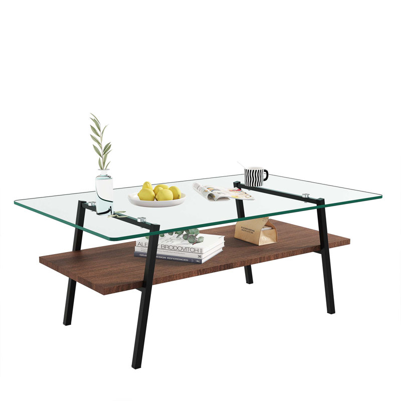 Ensemble de 3 tables basses et tables de bout, table en verre trempé avec panneau de fibres à densité moyenne, verre