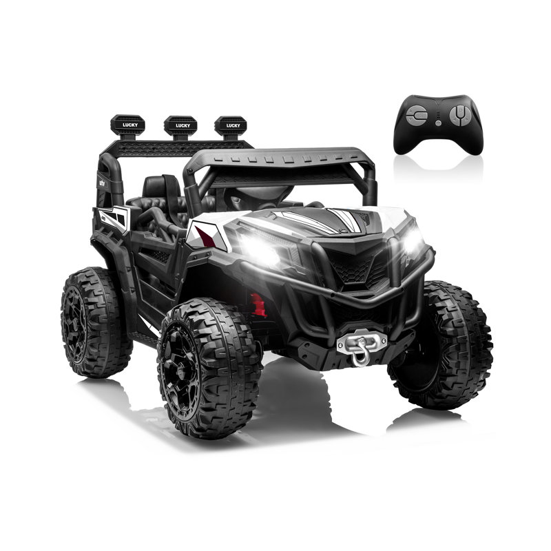 DEARAUTO 24V Ride On Toys for Big Kids Boys&Girls w/Remote Control, 4WD/2WD Switchable, 4-point Harness, 19" Spacious Seat, 4 Shock Absorbers, 4.5 MPH Max Speed, Bluetooth, for Kids