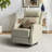 Elimelec Genuine Leather Manual Swivel Recliner-1900425794