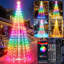 Arbre de Noël - lumières DEL d'arbre de Noël électroniques, lumières des Fêtes avec télécommande, arbre de Noël à cône changeant de couleur, base d'os de parasol, décorations de Noël intérieures et extérieures-733812738