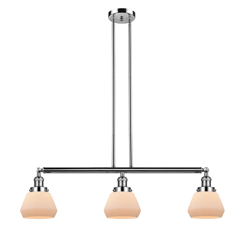 Leininger 3 - Light Kitchen Island Pendant, Polished Nickel, Matte White