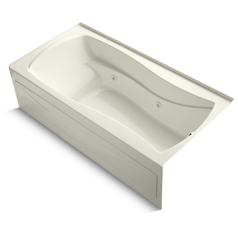 Mariposa 72" x 36" Whirlpool Bathtub, Biscuit, Left