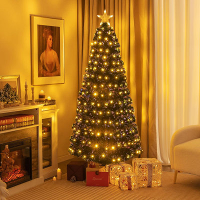 Lighted Artificial Pine Christmas Tree