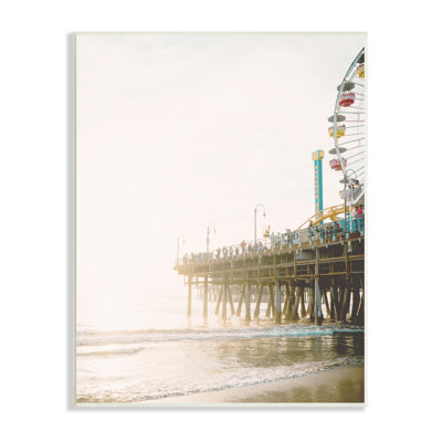 «Coastal Boardwalk Pier Carnival Ferris Wheel», art mural sur toile tendue XXL par Leah Straatsma