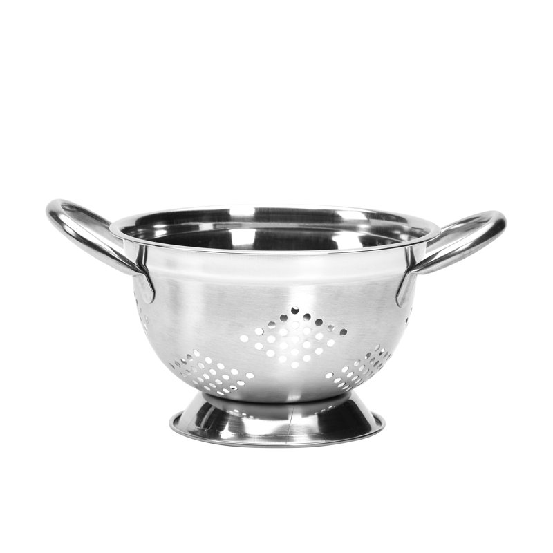 Stainless Steel 2-Piece Footed Colander Set with Handles
