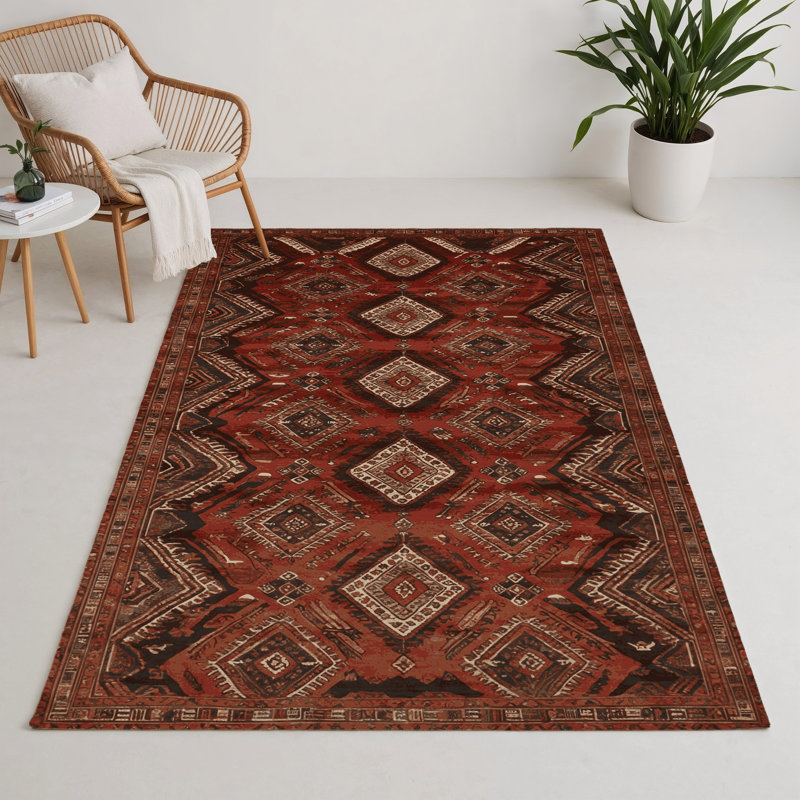Tapis d'intérieur et d'extérieur brun Persian, Rectangulaire 3 pi x 5 pi