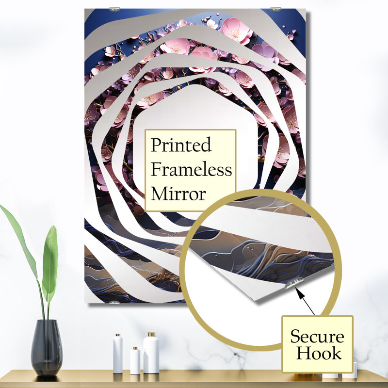 Orchidée arbre jardin de branches III - miroir mural grand arbre MIR141838, 40 po x 30 po