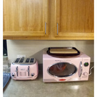 Nostalgia 0.9 cu. ft. 800 Watt Retro Microwave Oven, Retro Red NRMO9RR -  The Home Depot