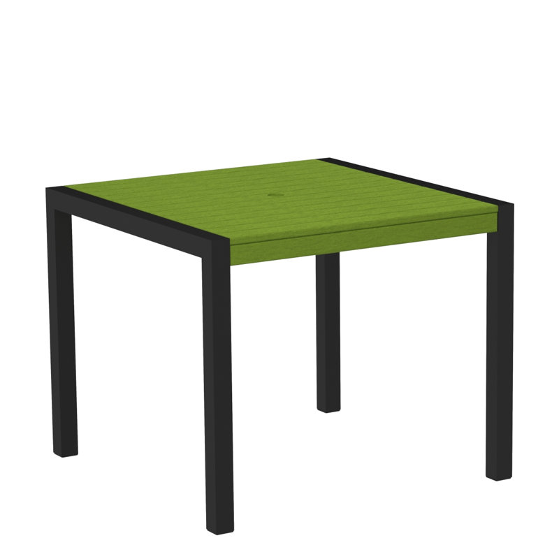 Table de salle à manger POLYWOOD MOD, Limette, Noir texturé, L 35,18 po x P 35,18 po