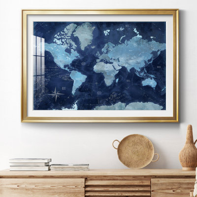 Carte du monde - impression encadrée