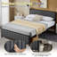 Metal Platform Bed Frame With Upholstered Headboard And Footboard, Heavy Duty Steel Slats Platform Bed, No Box Spring Needed-906288310-912214696
