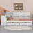 Wooden L-Shape Daybed With Storage Cabinets And Two Storage Drawers, Multi-Functional Bed With Study Desk And Built-In Bookshelf-1388637490-1388637489