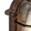 Antique Copper 25cm H Ribbed Glass Outdoor Bulkhead Light
