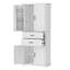 Armoire de rangement avec espace de rangement multifonctionnel, portes avec tablettes de rangement, 2 tiroirs, tablette réglable-357337727