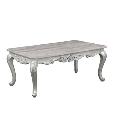 Melrose Traditional Style Coffee Table Made With Wood In Silver