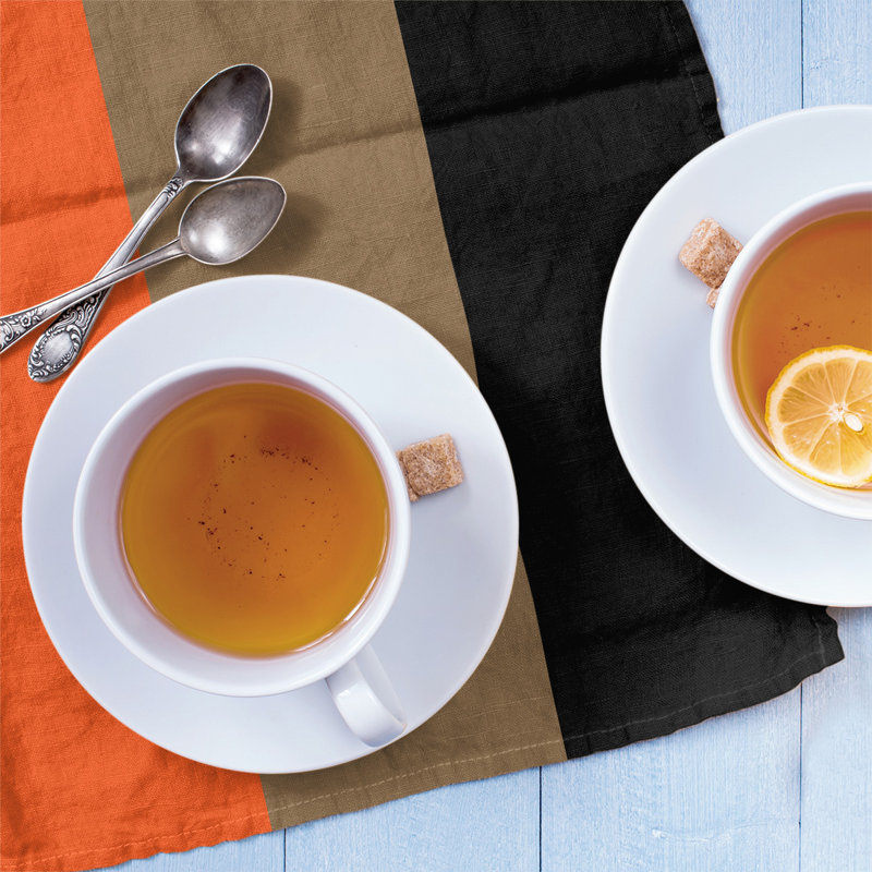 Stripe Tea Towel Kitchen Towel, Cotton Twill, Orange/Gold/Black Baseball