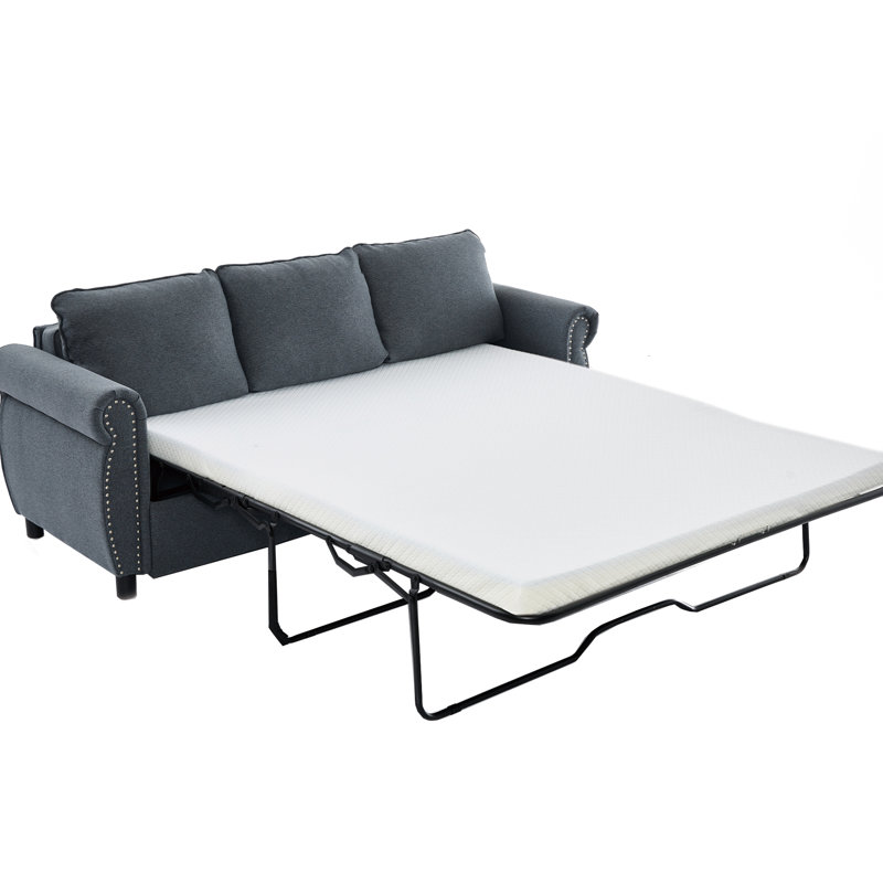Canapé-lit convertible grand 81,5 po 2-en-1, canapé-lit escamotable, canapé-lit 3 places, avec matelas en mousse à mémoire de forme de 3,35 po, main-courante à rivets, salon, appartement