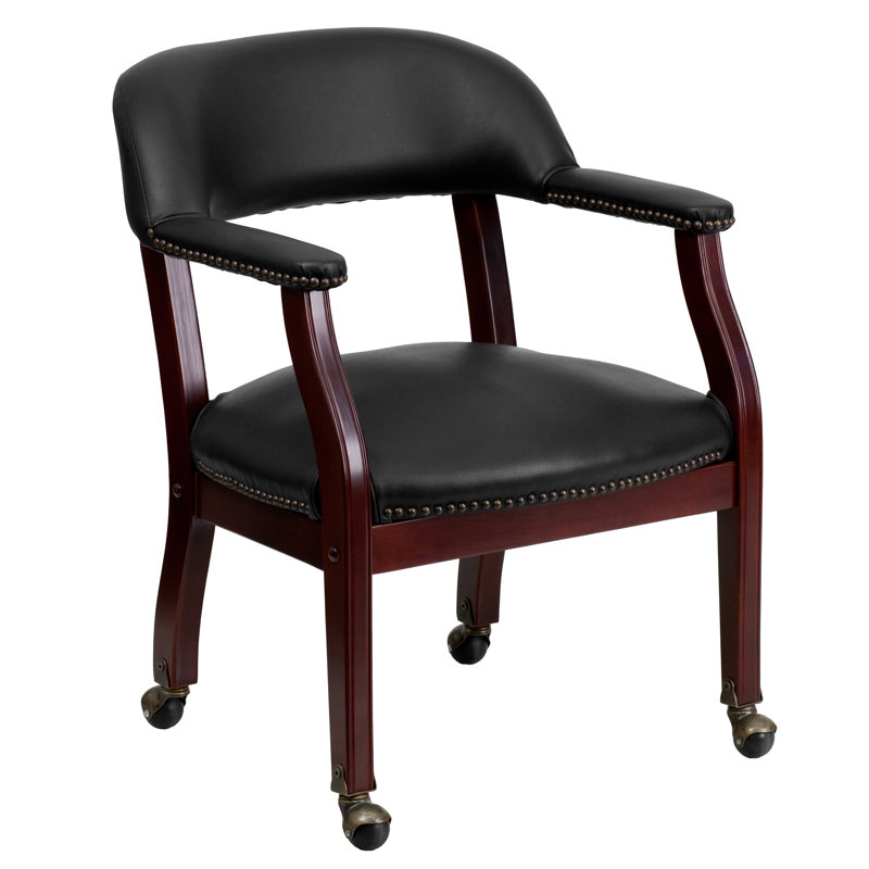 Zakrzewski Conference Chair with Accent Nail Trim , Brown, Vinyl, Yes