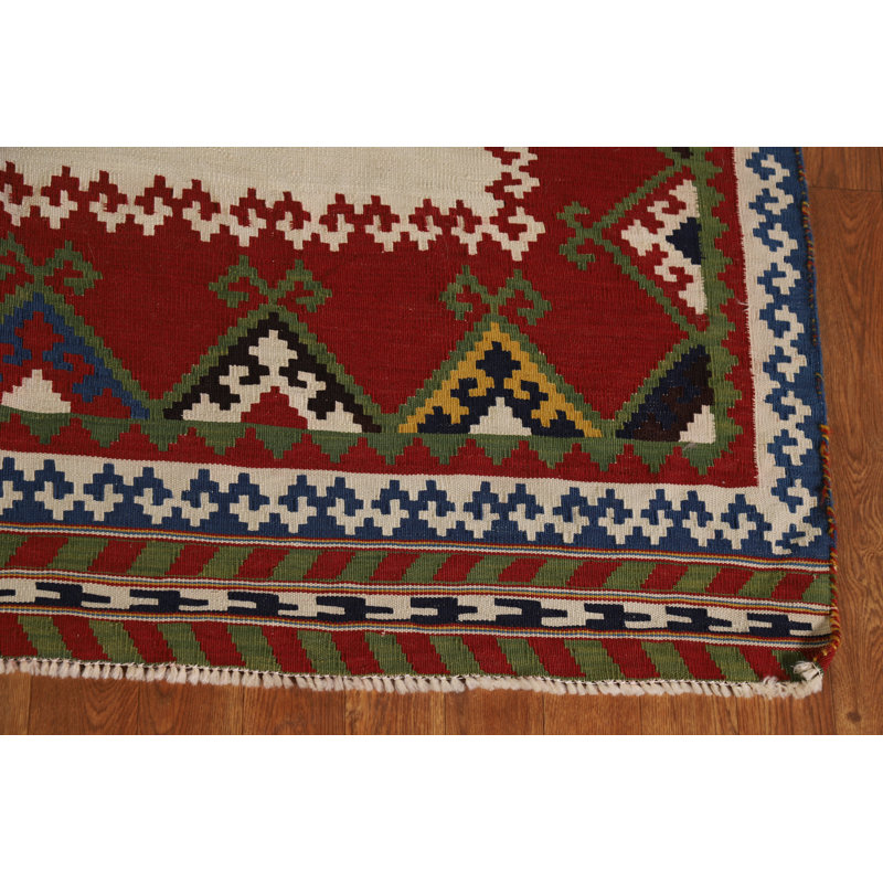 Tapis kilim en laine à tissage plat 5 x 8