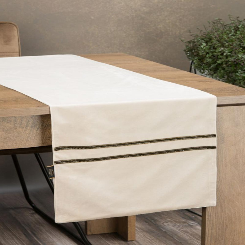 Solid Colour Tablecloth, 35cm W x 140cm L, Cream
