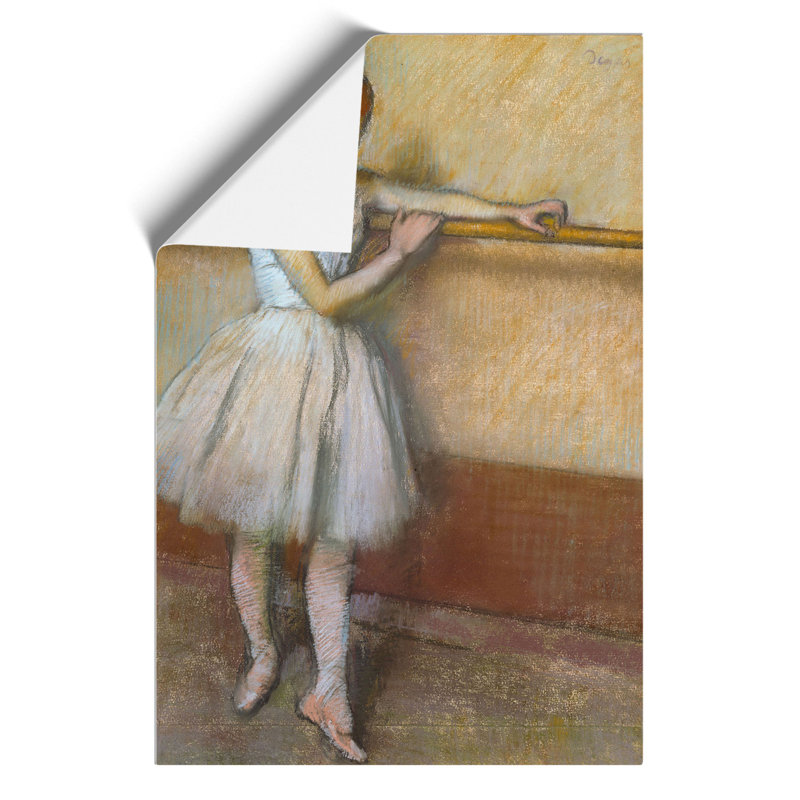 Ballet Ballerina Dancer at the Bar by Edgar Degas - Frameless Print, 42cm H x 30cm W x 0.1cm D