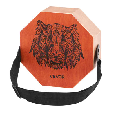 Boîte à percussion Cajon unique avec cordes de guitare internes, boîte à percussion en bois portable, instrument de musique en bois de bouleau avec sangle réglable, pour débutants et professionnels, 11,6 po x 11,6 po x 4 po