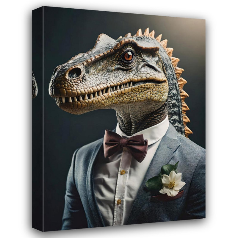 "Dinosaure" sur toile, H 32 po x l 26 po