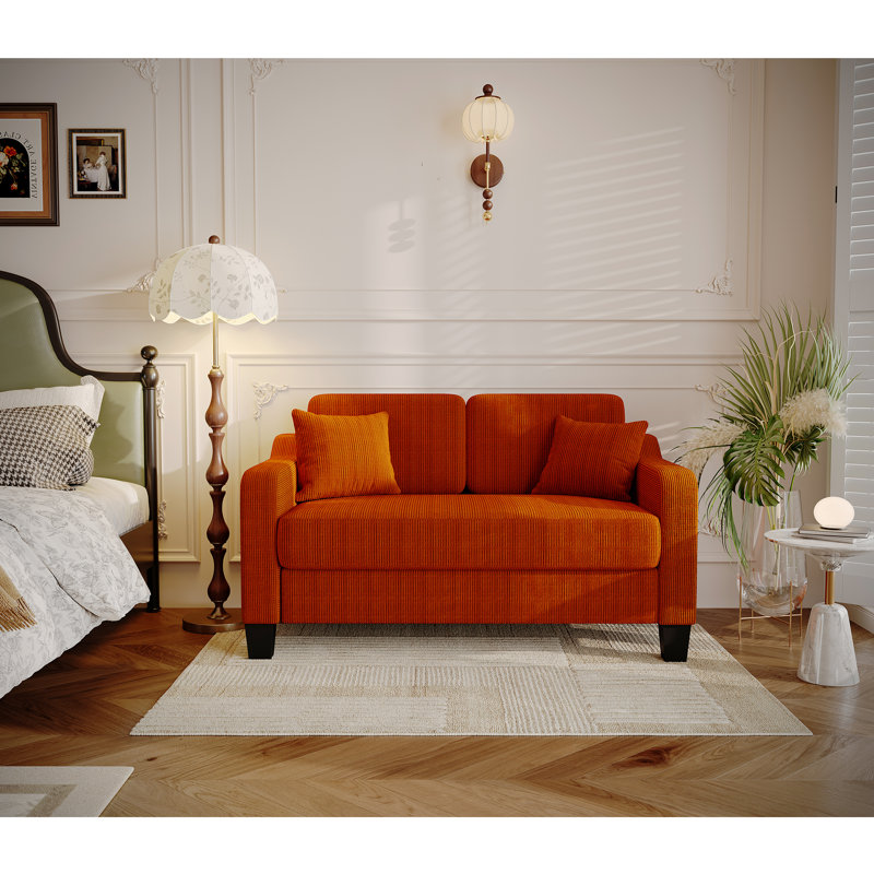 Canapé 53,9 po Corduroy, Orange