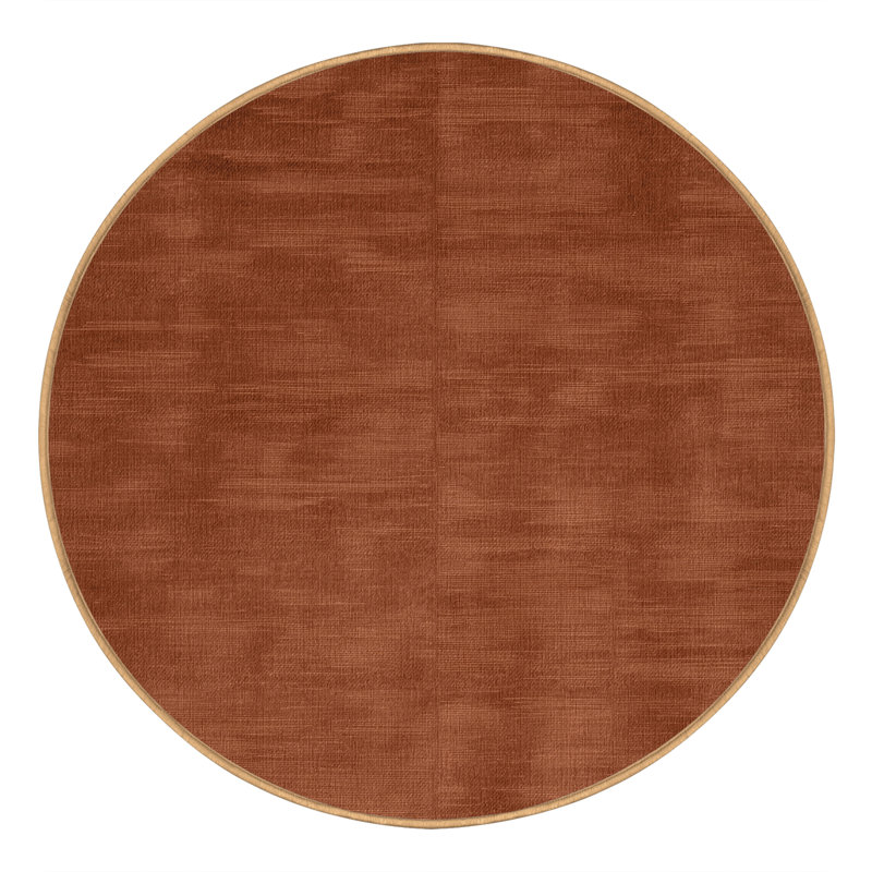 Machine Washable Solid Brown Area Rug, Round 8'