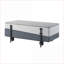 Gris et gris Table basse blanche à plateau relevable ultra-brillant avec rangement caché - Centre de table peu encombrant
