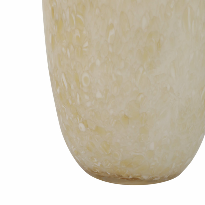 Addis Handmade Glass Table Vase, 12" H x 7" W x 7" D, Ivory