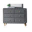 Commode en tissu gris clair Valda (Commode)