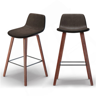 Addy - Tabouret de comptoir 26 po (ensemble de 2) - Brun patiné
