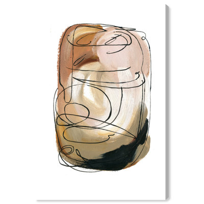 Abstract Neutral Aragonite Modern White Canvas Wall Art Print