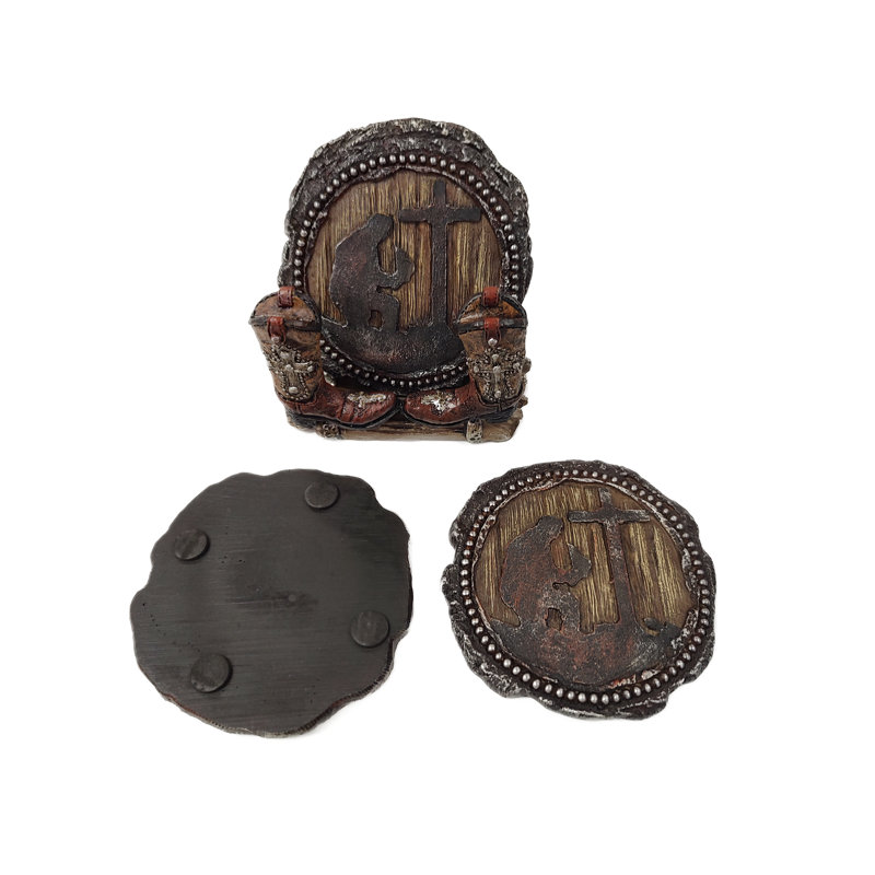 Ensemble de 4 sous-verres en polyrésine avec cowboy