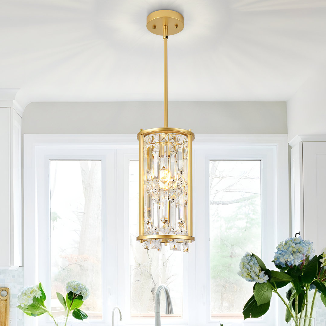 Mandley 1-Light Crystal Pendant Lighting Mercer41 